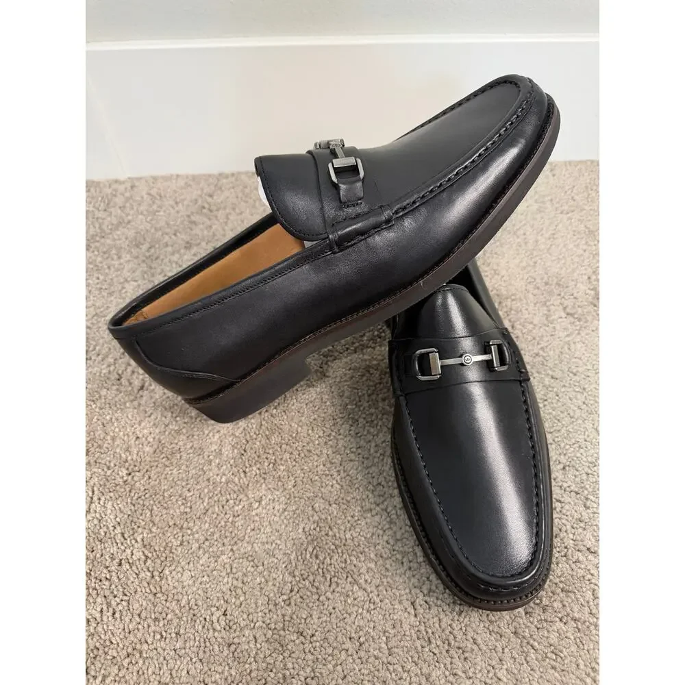 New Peter Millar Leather Bit Loafers Black Men’s Size 11.5